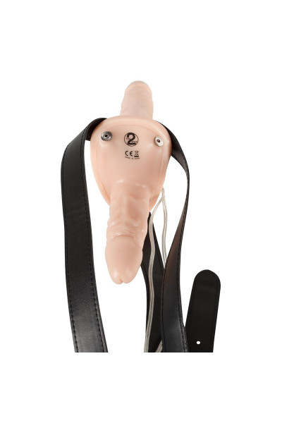 Телесный женский страпон с вагинальной пробкой Strap-On Duo - 15 см. Телесный женский страпон с вагинальной пробкой Strap-On Duo - 15 см.