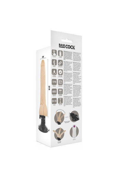 Телесный вибратор на мощной присоске Basecock Realistic Vibrator Remote Control - 18,5 см. Телесный вибратор на мощной присоске Basecock Realistic Vibrator Remote Control - 18,5 см.