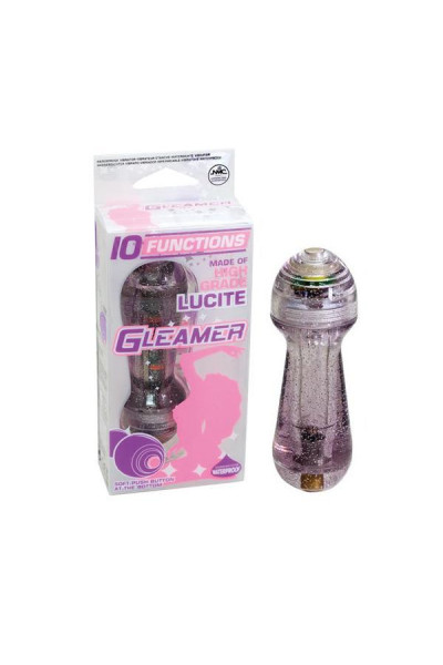 Фиолетовый мини-вибратор с блёстками Gleamer - 11,5 см. Фиолетовый мини-вибратор с блёстками Gleamer - 11,5 см.