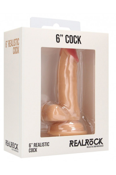 Телесный фаллоимитатор Realistic Cock 6 With Scrotum - 15 см. Телесный фаллоимитатор Realistic Cock 6 With Scrotum - 15 см.