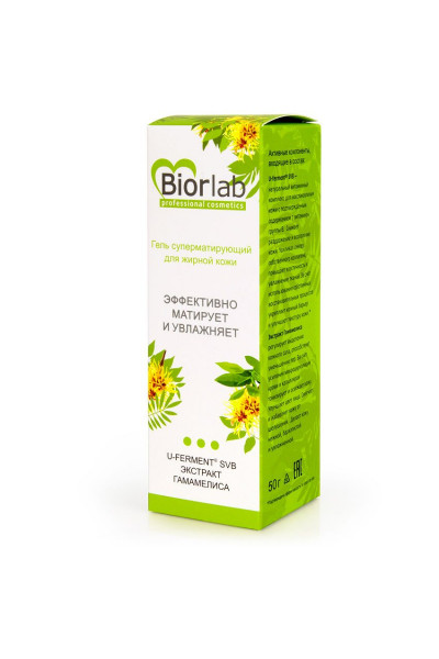 Суперматирующий гель для жирной кожи BiorLab - 50 гр. Суперматирующий гель для жирной кожи BiorLab - 50 гр.