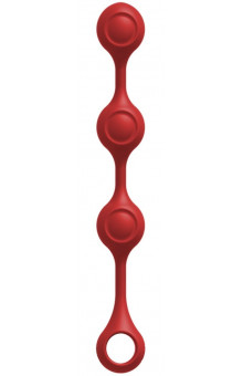 Красные утяжеленные анальные шарики Anal Essentials Weighted Silicone Anal Balls - 34,3 см.