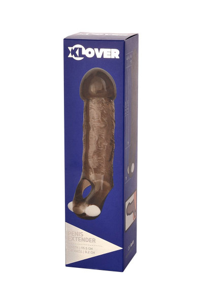 Закрытая дымчатая насадка Toyfa XLover с подхватом - 15,5 см. Закрытая дымчатая насадка Toyfa XLover с подхватом - 15,5 см.