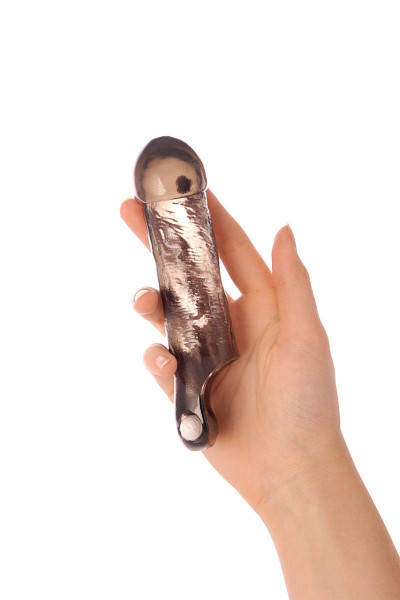 Закрытая дымчатая насадка Toyfa XLover с подхватом - 15,5 см. Закрытая дымчатая насадка Toyfa XLover с подхватом - 15,5 см.
