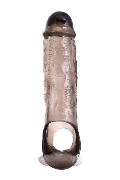 Закрытая дымчатая насадка Toyfa XLover с подхватом - 15,5 см. Закрытая дымчатая насадка Toyfa XLover с подхватом - 15,5 см.