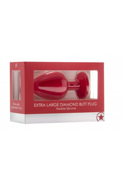 Красная анальная пробка OUCH! Extra Large Diamond Butt Plug с кристаллом - 9,3 см. Красная анальная пробка OUCH! Extra Large Diamond Butt Plug с кристаллом - 9,3 см.