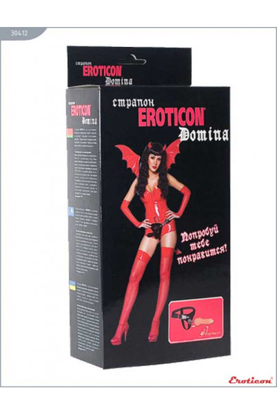 Страпон Domina с телесной насадкой - 18 см. Страпон Domina с телесной насадкой - 18 см.