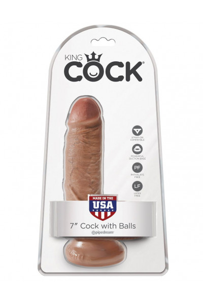 Фаллоимитатор-мулат с мошонкой 7 Cock with Balls - 19,4 см. Фаллоимитатор-мулат с мошонкой 7 Cock with Balls - 19,4 см.
