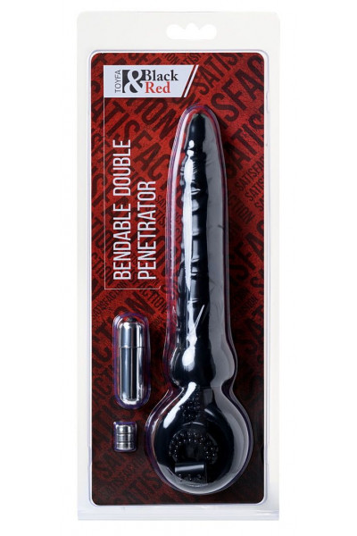 Черная вибронасадка Black Red для двойного проникновения - 24 см. Черная вибронасадка Black Red для двойного проникновения - 24 см.
