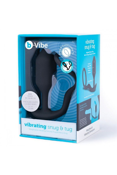 Черная анальная вибропробка с эрекционным кольцом Vibrating Snug Tug M Черная анальная вибропробка с эрекционным кольцом Vibrating Snug Tug M