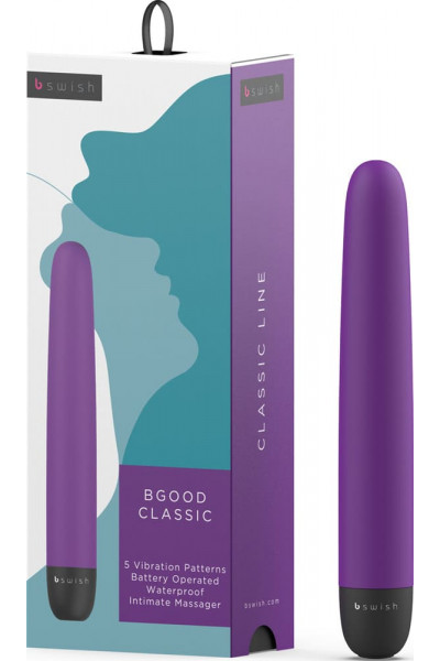 Фиолетовый классический вибратор Bgood Classic - 18 см. Фиолетовый классический вибратор Bgood Classic - 18 см.
