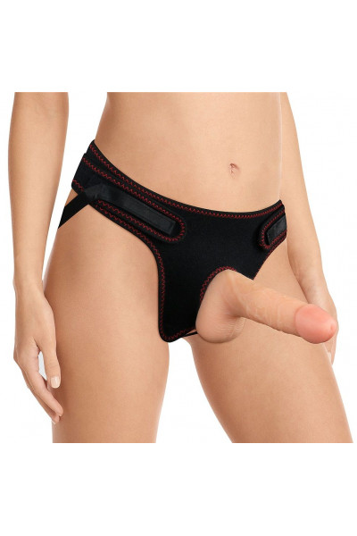 Телесная насадка с черными трусиками Easy Strapon Set 7.0 - 18 см. Телесная насадка с черными трусиками Easy Strapon Set 7.0 - 18 см.