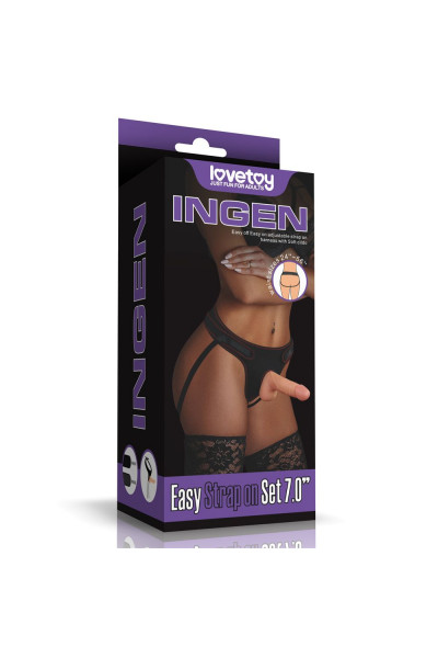 Телесная насадка с черными трусиками Easy Strapon Set 7.0 - 18 см. Телесная насадка с черными трусиками Easy Strapon Set 7.0 - 18 см.