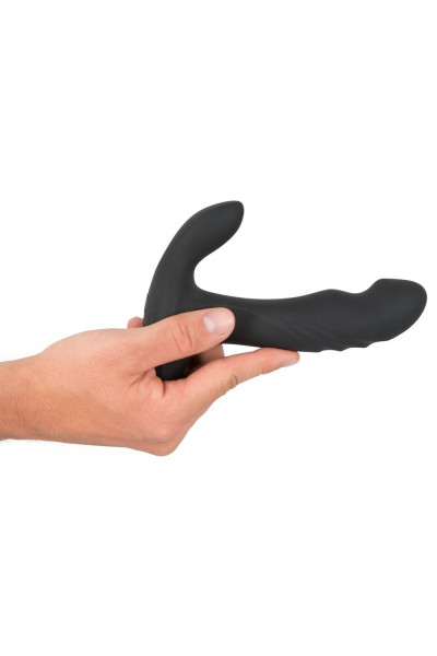 Черный вибромассажер простаты с функцией римминга Plug with Perineum Stimulator - 16,6 см. Черный вибромассажер простаты с функцией римминга Plug with Perineum Stimulator - 16,6 см.
