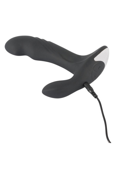 Черный вибромассажер простаты с функцией римминга Plug with Perineum Stimulator - 16,6 см. Черный вибромассажер простаты с функцией римминга Plug with Perineum Stimulator - 16,6 см.