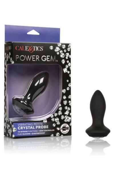 Черная анальная вибропробка с кристаллом Vibrating Petite Crystal Probe - 9,5 см. Черная анальная вибропробка с кристаллом Vibrating Petite Crystal Probe - 9,5 см.