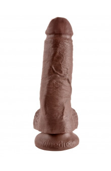 Коричневый фаллоимитатор 8 Cock with Balls - 21,3 см.