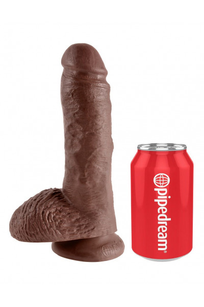 Коричневый фаллоимитатор 8 Cock with Balls - 21,3 см. Коричневый фаллоимитатор 8 Cock with Balls - 21,3 см.
