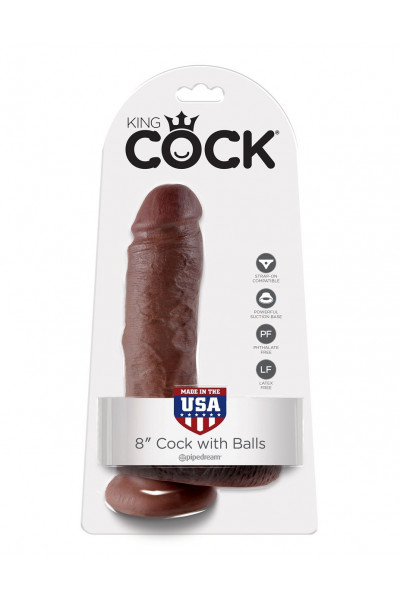 Коричневый фаллоимитатор 8 Cock with Balls - 21,3 см. Коричневый фаллоимитатор 8 Cock with Balls - 21,3 см.
