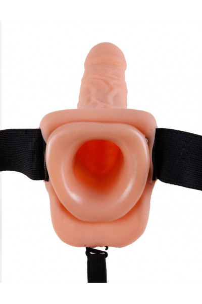 Полый страпон с креплением Vibrating Hollow Strap-On with Balls - 18,9 см. Полый страпон с креплением Vibrating Hollow Strap-On with Balls - 18,9 см.