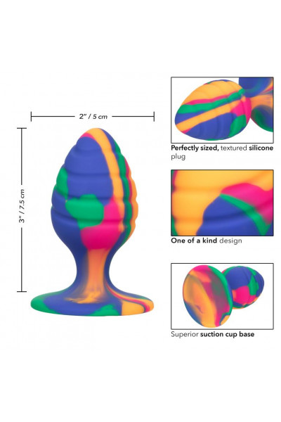 Яркая анальная пробка Cheeky Medium Swirl Tie-Dye Plug - 7,5 см. Яркая анальная пробка Cheeky Medium Swirl Tie-Dye Plug - 7,5 см.