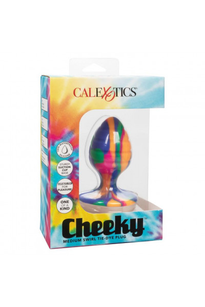 Яркая анальная пробка Cheeky Medium Swirl Tie-Dye Plug - 7,5 см. Яркая анальная пробка Cheeky Medium Swirl Tie-Dye Plug - 7,5 см.