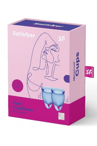 Набор синих менструальных чаш Feel confident Menstrual Cup Набор синих менструальных чаш Feel confident Menstrual Cup