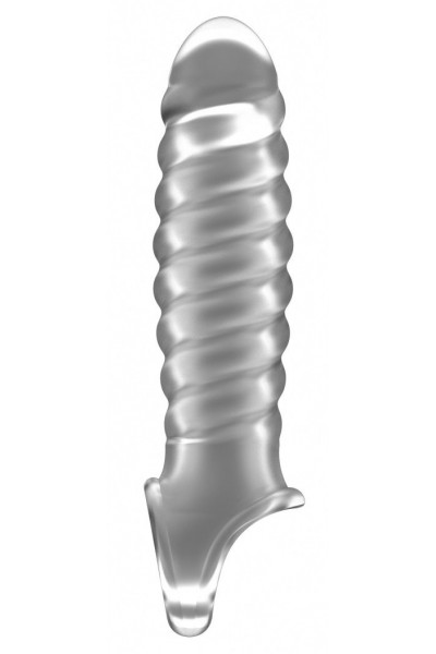 Прозрачная ребристая насадка Stretchy Penis Extension No.32 Прозрачная ребристая насадка Stretchy Penis Extension No.32