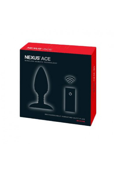 Чёрная вибровтулка NEXUS ACE MEDIUM с дистанционным управлением - 12 см. Чёрная вибровтулка NEXUS ACE MEDIUM с дистанционным управлением - 12 см.