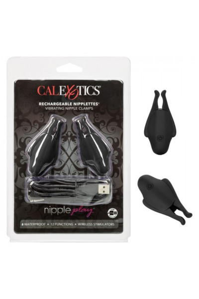 Черные виброзажимы для сосков Nipple Play Rechargeable Nipplettes Черные виброзажимы для сосков Nipple Play Rechargeable Nipplettes