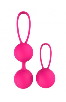 Набор розовых вагинальных шариков PLEASURE BALLS EGGS DUO BALL SET