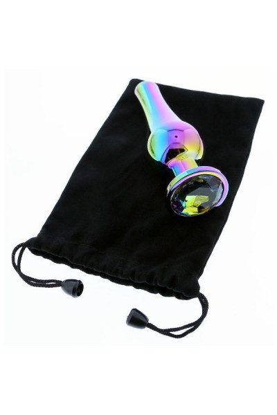 Радужная анальная пробка с кристаллом Coloured Pleasure Plug S - 9 см. Радужная анальная пробка с кристаллом Coloured Pleasure Plug S - 9 см.