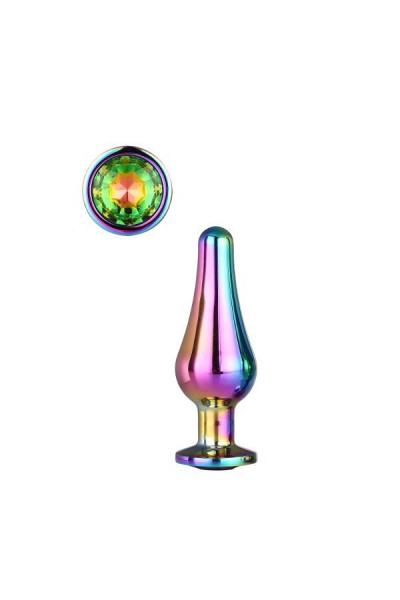 Радужная анальная пробка с кристаллом Coloured Pleasure Plug S - 9 см. Радужная анальная пробка с кристаллом Coloured Pleasure Plug S - 9 см.