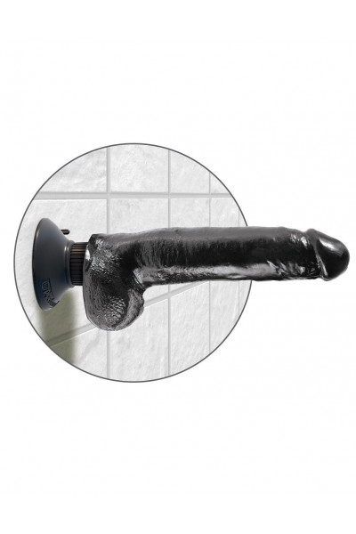 Чёрный виброфаллос со съемной присоской 9 Vibrating Cock with Balls - 22,9 см. Чёрный виброфаллос со съемной присоской 9 Vibrating Cock with Balls - 22,9 см.