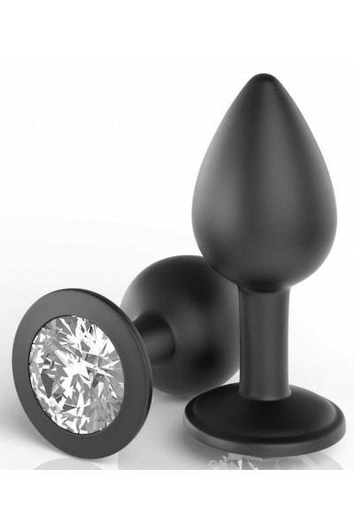 Черные трусики Crotchless Secret Gem S-M-L с анальной пробкой Черные трусики Crotchless Secret Gem S-M-L с анальной пробкой