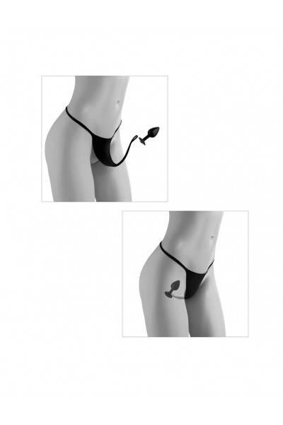 Черные трусики Crotchless Secret Gem S-M-L с анальной пробкой Черные трусики Crotchless Secret Gem S-M-L с анальной пробкой