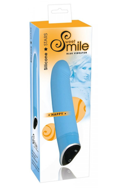Голубой вибратор Smile Happy - 22 см. Голубой вибратор Smile Happy - 22 см.