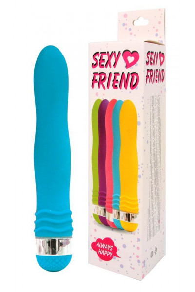 Голубой эргономичный вибратор Sexy Friend - 17,5 см. Голубой эргономичный вибратор Sexy Friend - 17,5 см.