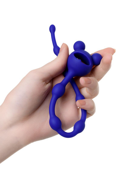 Синяя силиконовая анальная цепочка Froggy - 27,4 см. Синяя силиконовая анальная цепочка Froggy - 27,4 см.