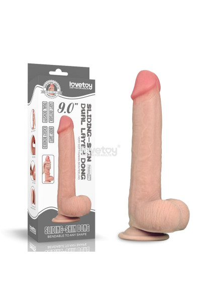 Телесный фаллоимитатор Sliding Skin Dual-Layered 9.0 - 23 см. Телесный фаллоимитатор Sliding Skin Dual-Layered 9.0 - 23 см.
