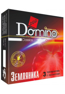 Ароматизированные презервативы Domino Земляника - 3 шт.
