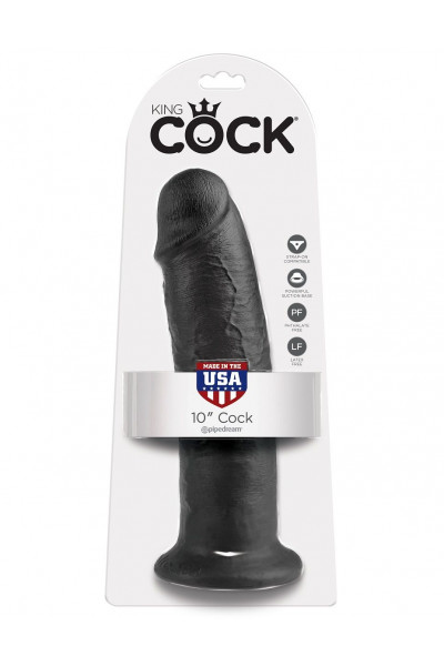 Чёрный фаллос-гигант 10 Cock - 25,4 см. Чёрный фаллос-гигант 10 Cock - 25,4 см.