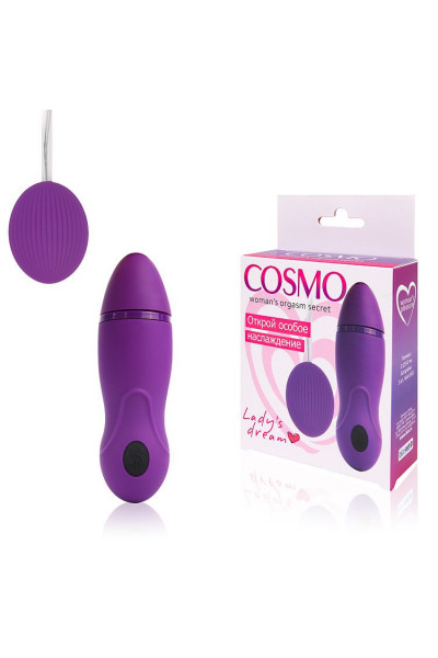 Фиолетовое виброяйцо Cosmo с пультом управления вибрацией Фиолетовое виброяйцо Cosmo с пультом управления вибрацией