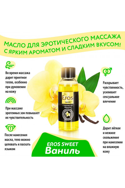 Массажное масло Eros sweet с ароматом ванили - 50 мл. Массажное масло Eros sweet с ароматом ванили - 50 мл.