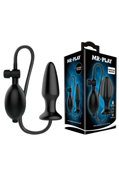 Черная анальная втулка с расширением Mr Play - 13 см. Черная анальная втулка с расширением Mr Play - 13 см.