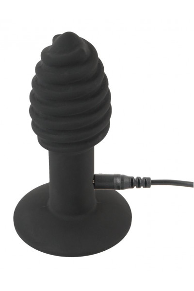 Черная анальная вибропробка Twist Butt Plug - 10,7 см. Черная анальная вибропробка Twist Butt Plug - 10,7 см.