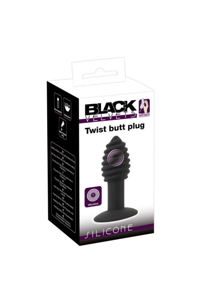 Черная анальная вибропробка Twist Butt Plug - 10,7 см. Черная анальная вибропробка Twist Butt Plug - 10,7 см.