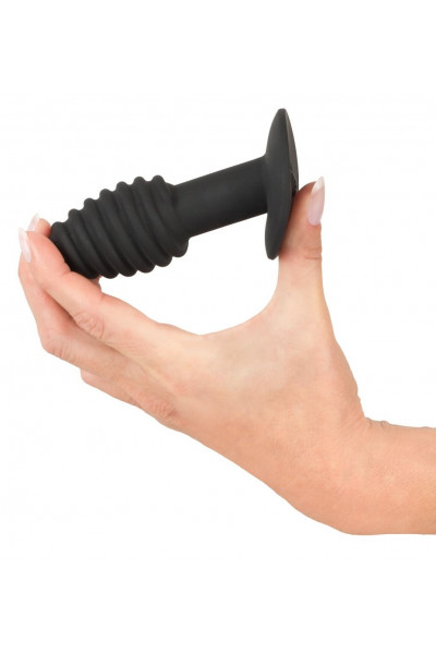 Черная анальная вибропробка Twist Butt Plug - 10,7 см. Черная анальная вибропробка Twist Butt Plug - 10,7 см.