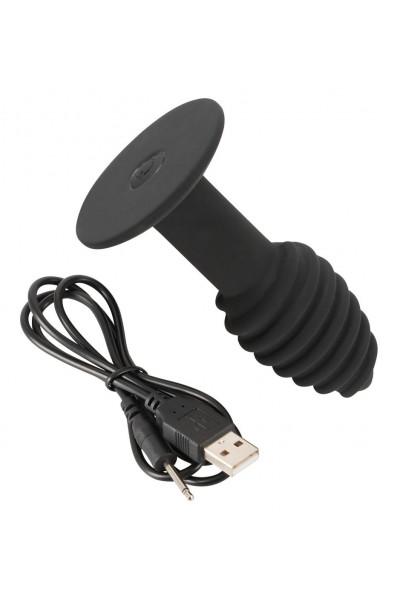 Черная анальная вибропробка Twist Butt Plug - 10,7 см. Черная анальная вибропробка Twist Butt Plug - 10,7 см.