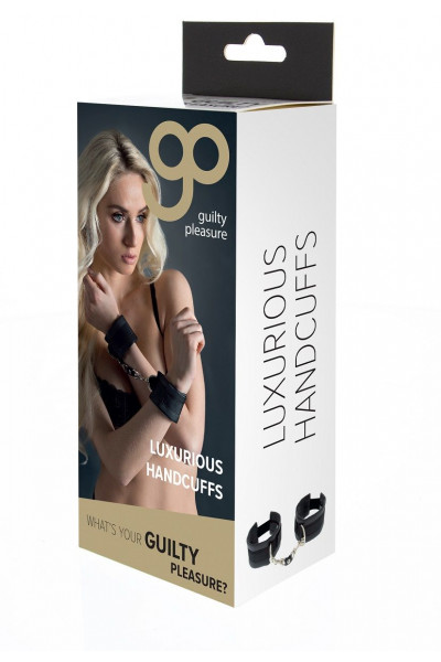 Чёрные полиуретановые наручники Luxurious Handcuffs Чёрные полиуретановые наручники Luxurious Handcuffs